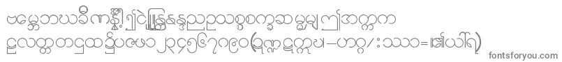 Burmese11-fontti – harmaat kirjasimet valkoisella taustalla