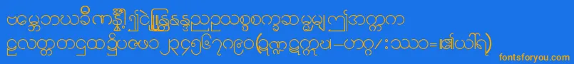 Fonte Burmese11 – fontes laranjas em um fundo azul