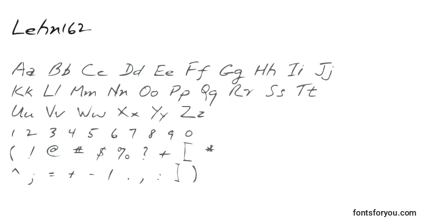 A fonte Lehn162 – alfabeto, números, caracteres especiais