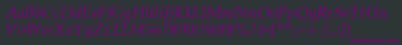 PalatinoLtItalic Font – Purple Fonts on Black Background