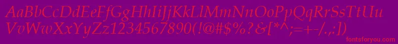 フォントPalatinoLtItalic – 紫の背景に赤い文字