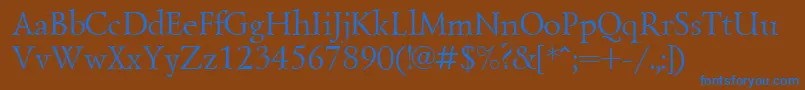 Lzr45C Font – Blue Fonts on Brown Background