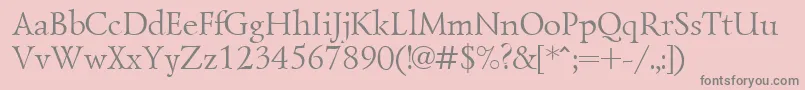 フォントLzr45C – ピンクの背景に灰色の文字