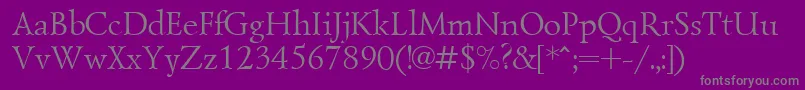 Lzr45C-Schriftart – Graue Schriften auf violettem Hintergrund