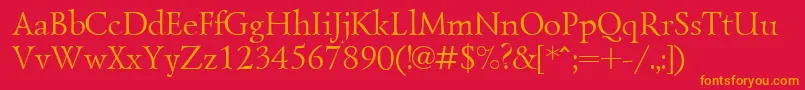 Lzr45C Font – Orange Fonts on Red Background