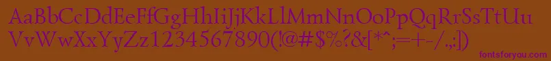 Lzr45C Font – Purple Fonts on Brown Background