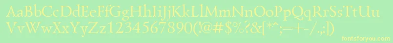 Lzr45C-Schriftart – Gelbe Schriften auf grünem Hintergrund