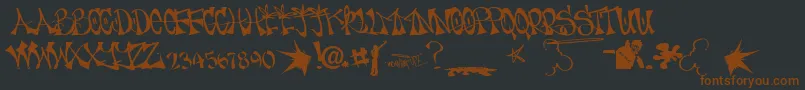 PlanAEmcee Font – Brown Fonts on Black Background