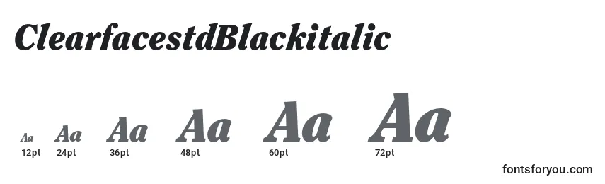 Размеры шрифта ClearfacestdBlackitalic