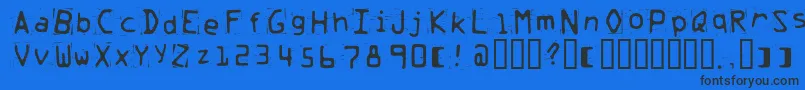 フォントTrash ffy – 黒い文字の青い背景