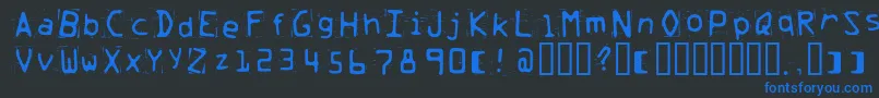 フォントTrash ffy – 黒い背景に青い文字