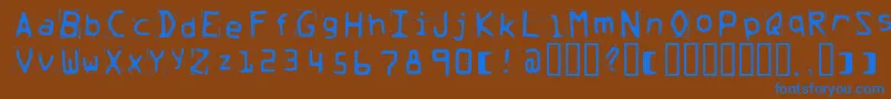フォントTrash ffy – 茶色の背景に青い文字