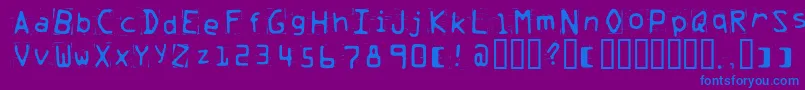 Trash ffy-Schriftart – Blaue Schriften auf violettem Hintergrund