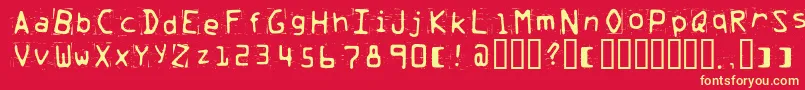 Trash ffy Font – Yellow Fonts on Red Background