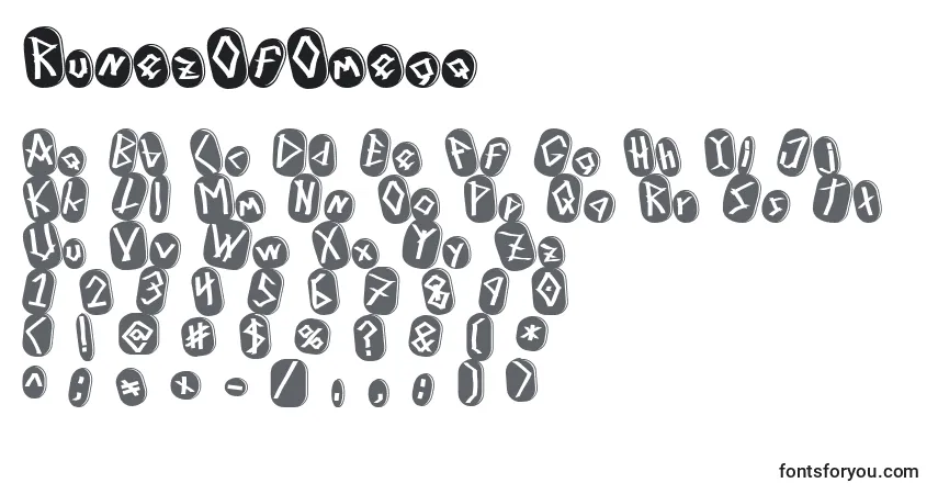 RunezOfOmega-fontti – aakkoset, numerot, erikoismerkit