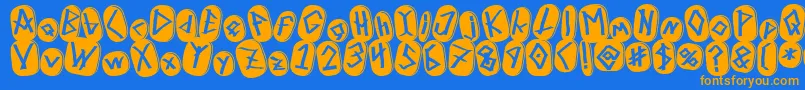 RunezOfOmega Font – Orange Fonts on Blue Background