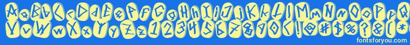 RunezOfOmega Font – Yellow Fonts on Blue Background