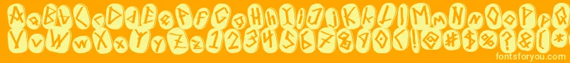 RunezOfOmega Font – Yellow Fonts on Orange Background