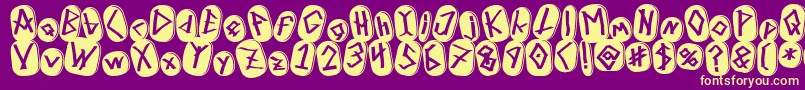 RunezOfOmega Font – Yellow Fonts on Purple Background