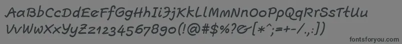 Fonte EscriptLtMediumItalic – fontes pretas em um fundo cinza