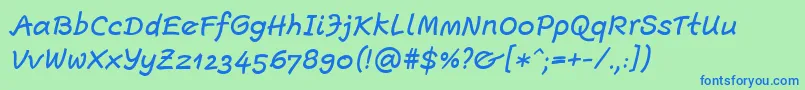 fuente EscriptLtMediumItalic – Fuentes Azules Sobre Fondo Verde