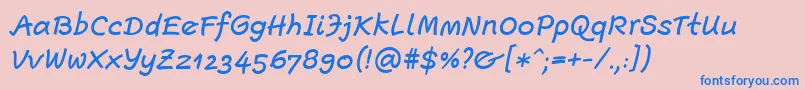 Шрифт EscriptLtMediumItalic – синие шрифты на розовом фоне