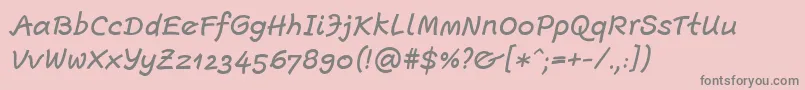 Fonte EscriptLtMediumItalic – fontes cinzas em um fundo rosa