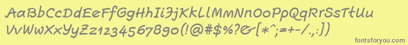EscriptLtMediumItalic Font – Gray Fonts on Yellow Background