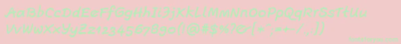EscriptLtMediumItalic Font – Green Fonts on Pink Background