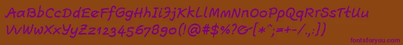 EscriptLtMediumItalic-fontti – violetit fontit ruskealla taustalla