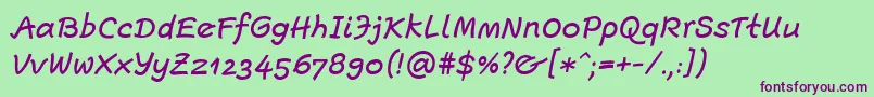 Шрифт EscriptLtMediumItalic – фиолетовые шрифты на зелёном фоне