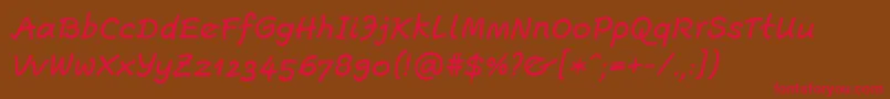 EscriptLtMediumItalic Font – Red Fonts on Brown Background
