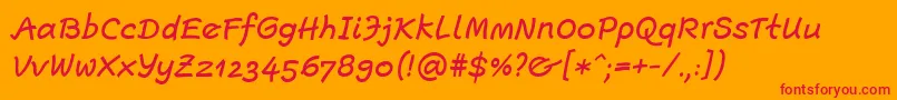fuente EscriptLtMediumItalic – Fuentes Rojas Sobre Fondo Naranja