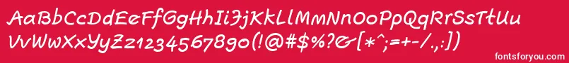 Czcionka EscriptLtMediumItalic – białe czcionki na czerwonym tle