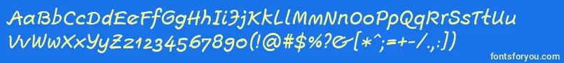 EscriptLtMediumItalic Font – Yellow Fonts on Blue Background