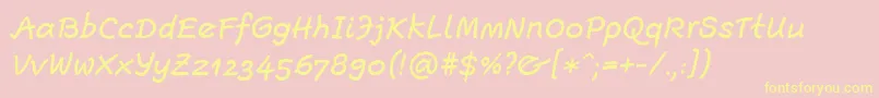 EscriptLtMediumItalic-Schriftart – Gelbe Schriften auf rosa Hintergrund