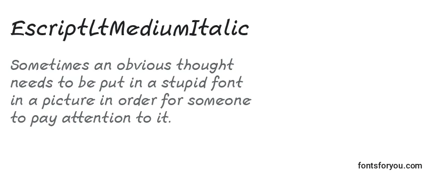 Review of the EscriptLtMediumItalic Font
