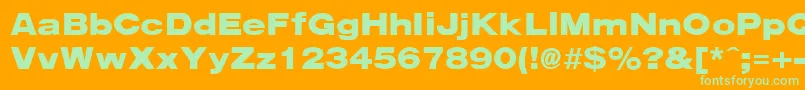 ArenablackextendedRegular Font – Green Fonts on Orange Background