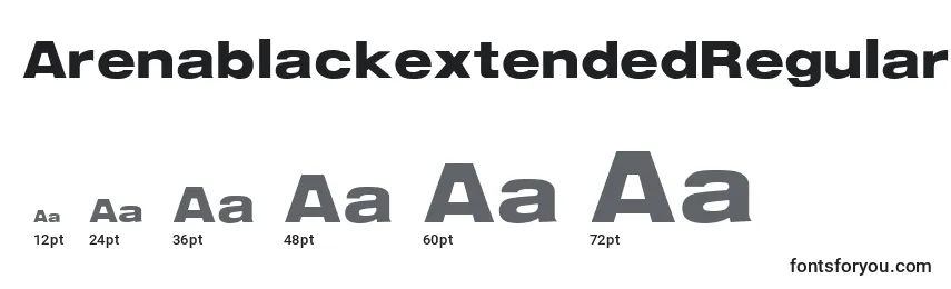 Размеры шрифта ArenablackextendedRegular