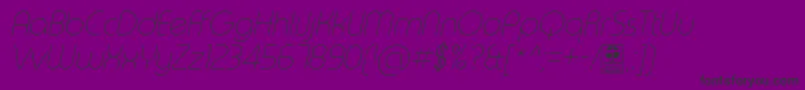 フォントTypoRoundThinItalicDemo – 紫の背景に黒い文字