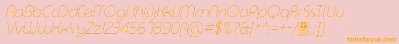 TypoRoundThinItalicDemo Font – Orange Fonts on Pink Background