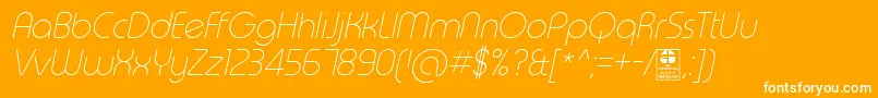 TypoRoundThinItalicDemo Font – White Fonts on Orange Background
