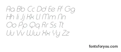 Überblick über die Schriftart TypoRoundThinItalicDemo