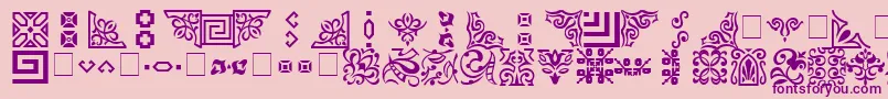 OrnamentRegular-Schriftart – Violette Schriften auf rosa Hintergrund