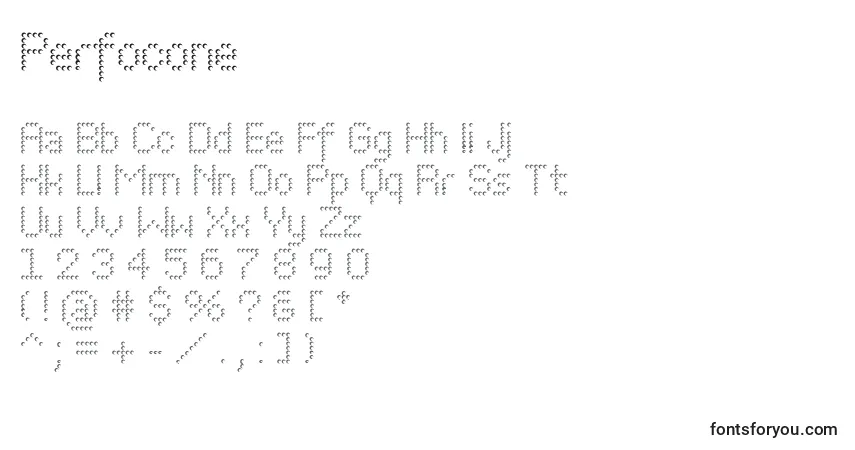 A fonte Perfocone – alfabeto, números, caracteres especiais