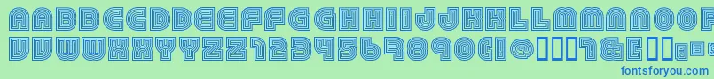 79Retro Font – Blue Fonts on Green Background