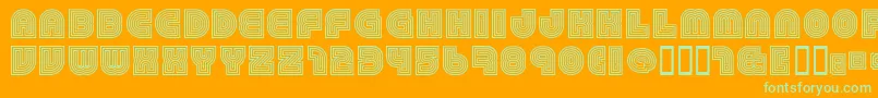 79Retro Font – Green Fonts on Orange Background