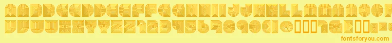 79Retro Font – Orange Fonts on Yellow Background