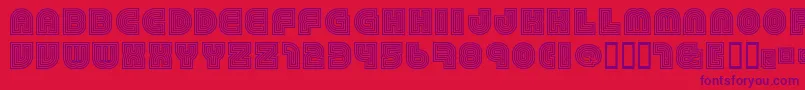 79Retro Font – Purple Fonts on Red Background