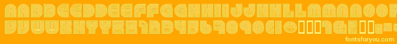 79Retro Font – Yellow Fonts on Orange Background